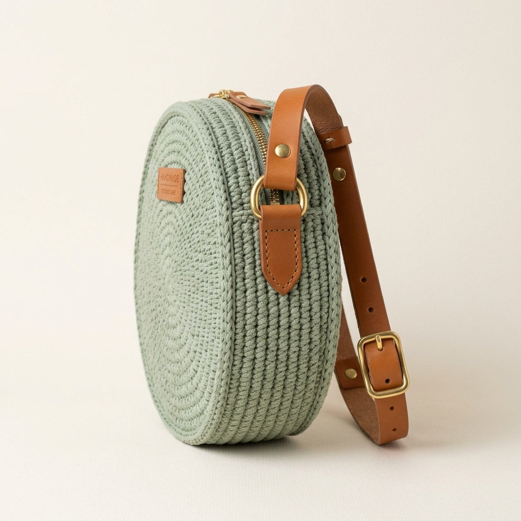 Sage Crossbody Circle Bag - Boho Crochet Shoulder Purse