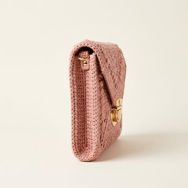 Envelope Woven Clutch Bag - Hand-stitched Knit Purse