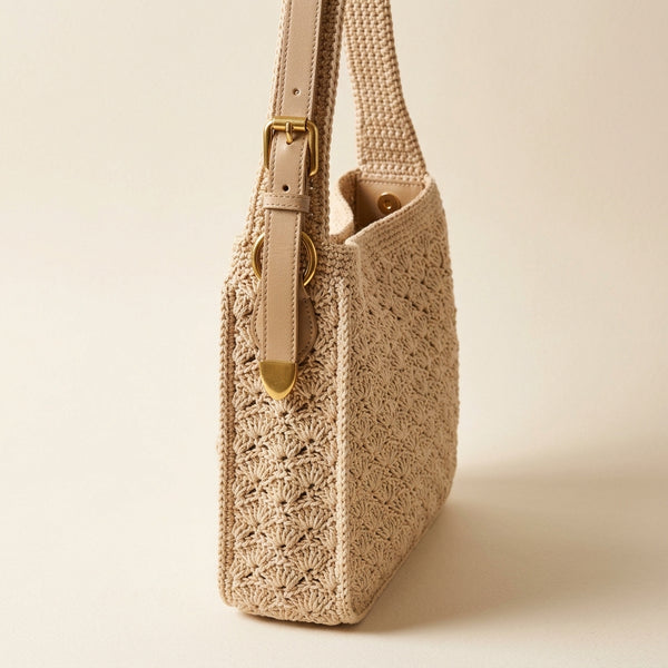 Lotus Shell Crochet Bag - Textured Shell Shoulder Purse